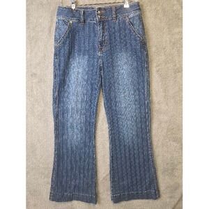 Rock & Roll Denim Jeans Womens 27x30 High Rise Trouser Pinstripe Flare Leg